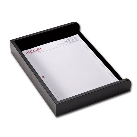 Black Leather Letter Tray Stacking Set – The Elegant Office