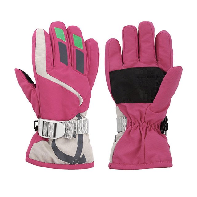 Guantes de esquí para niños Invierno Forro cálido Nieve Ajustable Impermeable A prueba de viento Frío