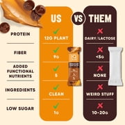 IQBAR Chocolate Chip Peanut Butter Protein Bars - Vegan Energy Bars - High Fiber Vegan Snacks - 4 Count Box