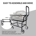 thumbnail image 5 of Steel Rolling Laundry Cart with Removable Handle, Household & Commercial Rolling Wire Laundry Basket Cart with Wheels for Laundry Clothes Storage, 5 of 6