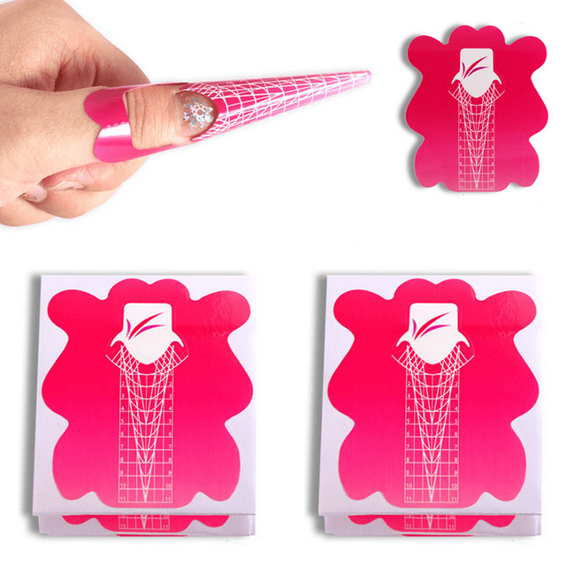 FloreceBien - Formas profesionales para uñas de aguja, uñas acrílicas curvas, extensiones de uñas de gel UV, guía para decoración de uñas, pegatinas autoadhesivas