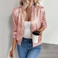 thumbnail image 3 of Yigetop Fashion Jackets for Women, Ladies' Pure Color Stitching Thin Fashionable Outerwear Slim Fitting Casual Jacket Top Women's Casual Jackets Pink 5XL, 3 of 7