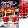 thumbnail image 5 of Christmas Porch Goose Outfit 23 inch Santa Dress with Bow Headpiece Red Holiday Goose Clothes for Front Porch Yard Display Christmas Gift, 5 of 6