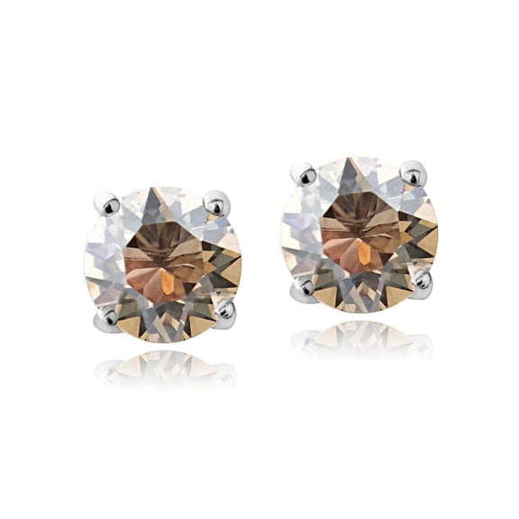 Swarovski Elements Golden Shadow November Birthstone Stud Earrings