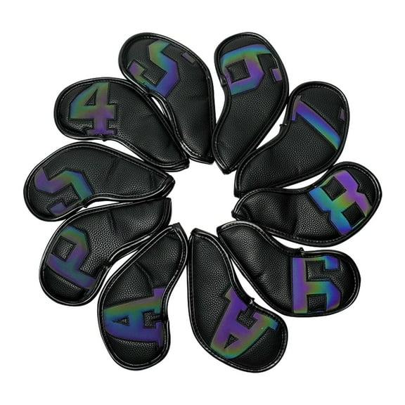 10Pcs Golf Iron Covers Set, Golf Club Head Cover Water Resistant Golf Wedges Headcovers Fashion with Number Tags for Golfer Outdoor Sports