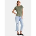 thumbnail image 2 of Time and Tru Women's Mineral Washed Dolman Tee with Rolled Cuffs, XS-XXXL, 2 of 5