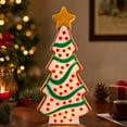 thumbnail image 6 of Lypsnake Blow Mold Gingerbread Christmas Tree Figurine, Cookie Style Resin Tree Decor with Star Top, Holiday Tabletop Ornament for Tabletop Shelf Decor, 6 of 7