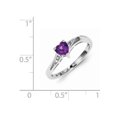 thumbnail image 2 of 2/5 Carat (ctw) Amethyst Heart Promise Ring in Sterling Silver, 2 of 5