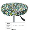 thumbnail image 4 of Pofeuu Green Leopard Print Round Bar Stool Covers - Super Soft and Washable Elastic Stool Cushion Slipcover Easy Clean Velvet-13 inch, 4 of 7
