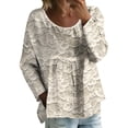 thumbnail image 1 of WZXFASHION T-shirt à Manches Longues Imprimé pour Femmes, Grande Taille, 50 % de Réduction, 1 of 5