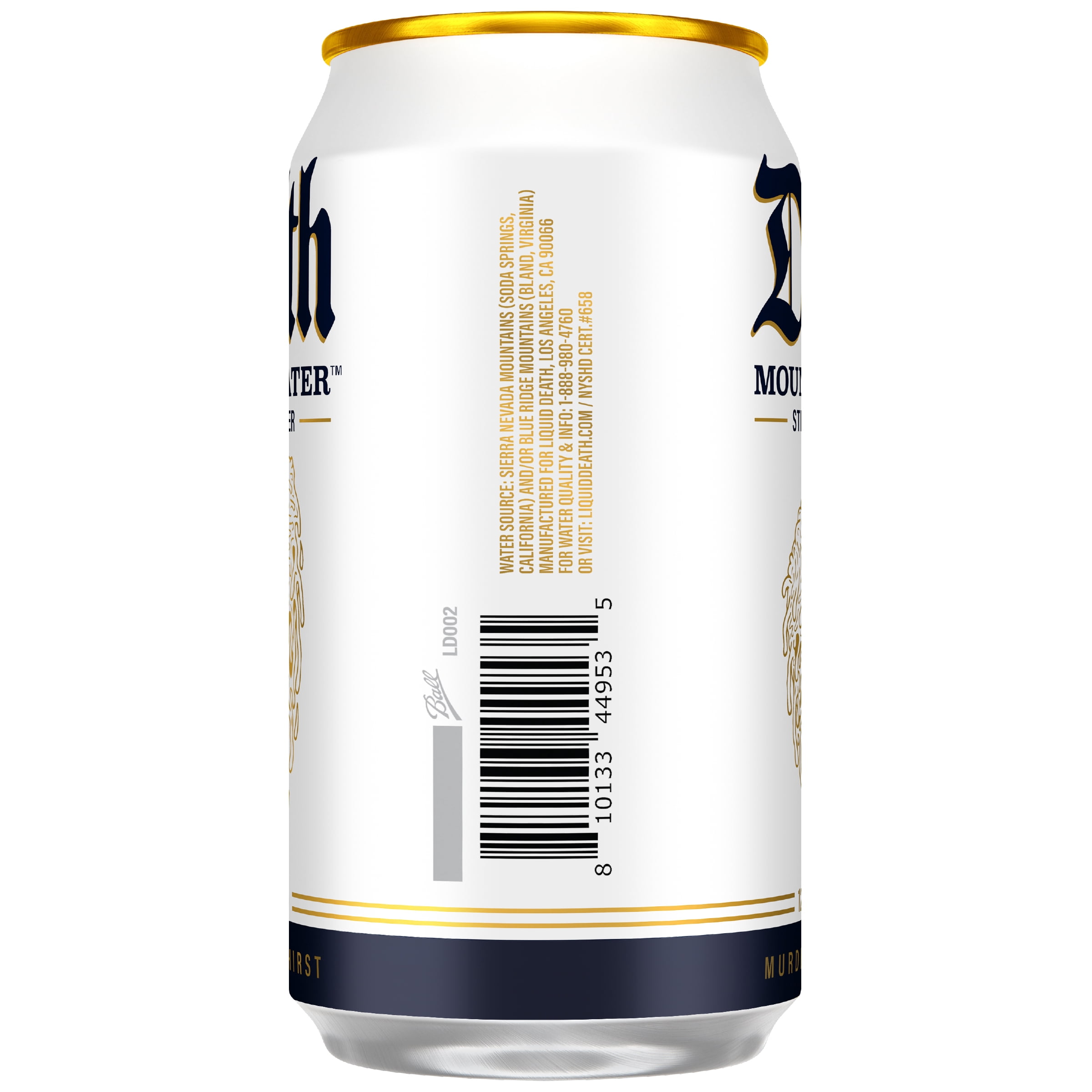 Liquid Death Still Mountain Water, Real Mountain Source, Ice-Cold Cans, Infinitely Recyclable, 12 Fl Oz (Pack of 12)