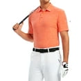 thumbnail image 2 of Demotime Men's Golf Polo Shirts Short Sleeve Orange L Performance Shirt Moisture Wicking Dry Fit Golf Shirts for Men, 2 of 7