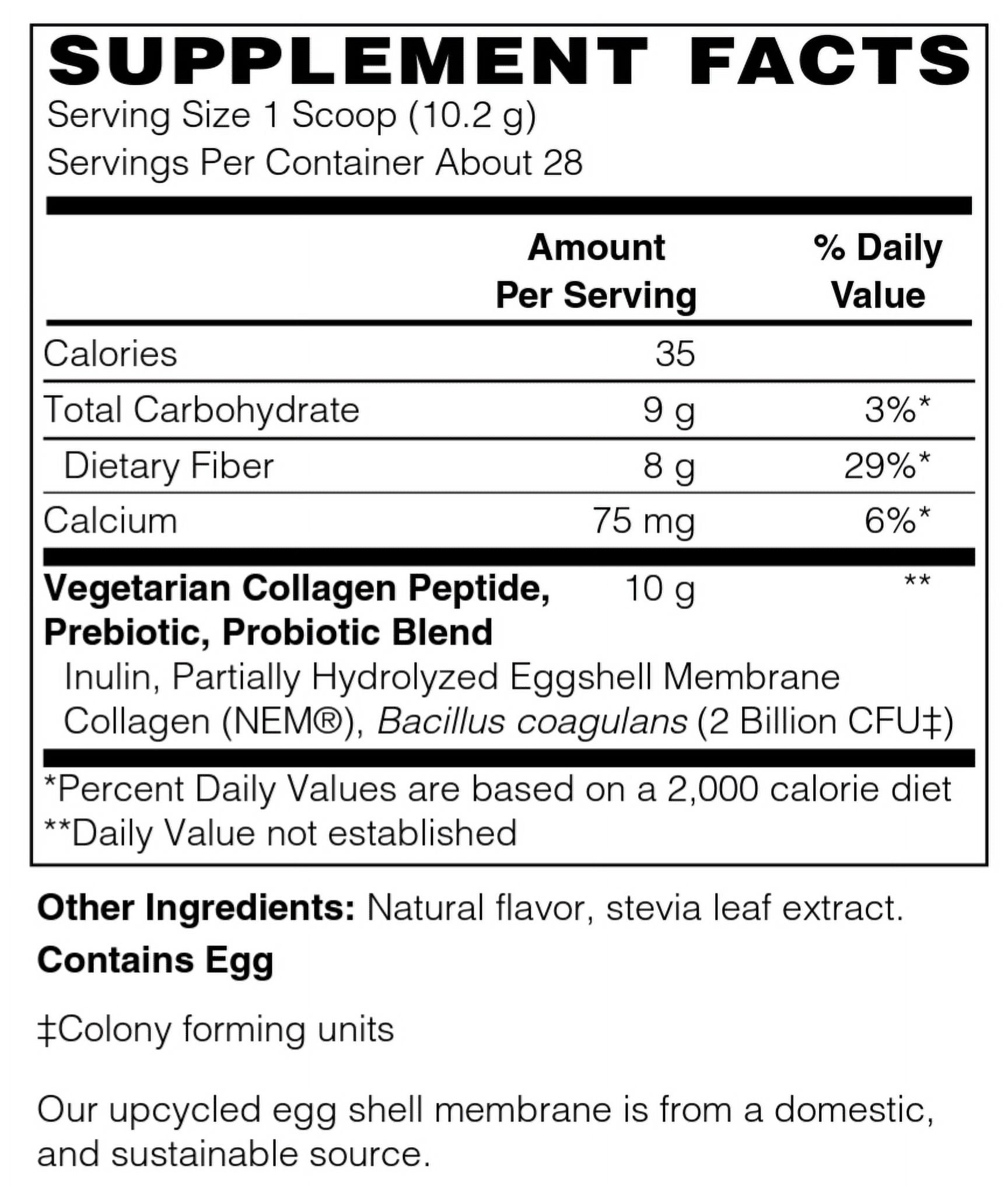 Vegetarian Collagen Peptides by BariatricPal - With Prebiotic & Probiotic Blend