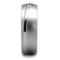 thumbnail image 2 of Anillo Color Plata Para Hombres de Acero Inoxidable Diamante Solitario Sencillo, 2 of 4