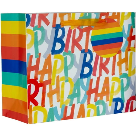 Jillson & Roberts Medium Gift Bags, Rainbow Birthday (120 Pcs)