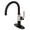 Matte Black / Polished Nickel, variant on Kingston Brass KSD2237KL Whitaker One-Handle Single-Hole Bathroom Faucet with Deck Plate and Push Pop-Up Drain, Matte Black/Rose Gold