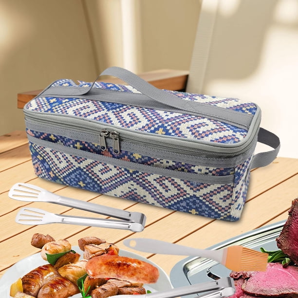 Sac Organisateur De Vaisselle De Camping – Grand Rangement Portable En Tissu Oxford Pour Ustensiles, Pique-nique Et Extérieur (noir/boue/camouflage)