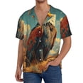 thumbnail image 3 of Fotbe Western Desert Cactus Bald Eagle print Short Sleeve Button Down Shirts for Men Casual Summer Beach Wrinkle Free Shirt-XX-Large, 3 of 7