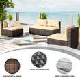 thumbnail image 5 of TANGJEAMER 11 Piece Patio Furniture Set, All Weather Outdoor Sectional PE Rattan, Patio Conversation Sets with Cushions and Glass Coffee Table for Garden Lawn Balcony, 5 of 7
