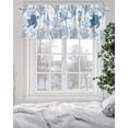 thumbnail image 3 of Blue Grey Coastal Beach Kitchen Valances for Windows Ocean Animals Pattern Valance Curtains&nbsp; for Kitchen /Living Room/Bedroom/ Bathroom Decor, 54"x18 " ,Rod Pocket 1 Panel,, 3 of 7