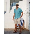 thumbnail image 3 of sogami Men's Linen Shirts Short Sleeve Hawaiian Button down Shirt with Pocket, 3 of 9