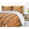 thumbnail image 5 of Ambesonne Wooden Print Duvet Cover Set, Lodge Wall Planks, 2-Calking, Burnt Orange Orange, 5 of 7