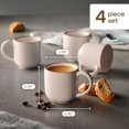 thumbnail image 4 of Maison Neuve Riverside Mini Stoneware Espresso Coffee Mugs, Set of 4, 3.3 fl oz, Pink, 4 of 6