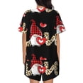 thumbnail image 3 of Naloa Love Gnomes Women's Short-Sleeved Pajama Set, Loungewear, Summer pajamas, Breathable Cozy - Small, 3 of 9