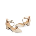 thumbnail image 4 of Zapatos DREAM PAIRS Tacones Bajos Anchos Punta Fina Dorados, 4 of 8