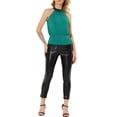 thumbnail image 2 of INSPIRE CHIC Women's Sequins Halter Neck Solid Color Party Tank Tops L Lake Green, 2 of 6