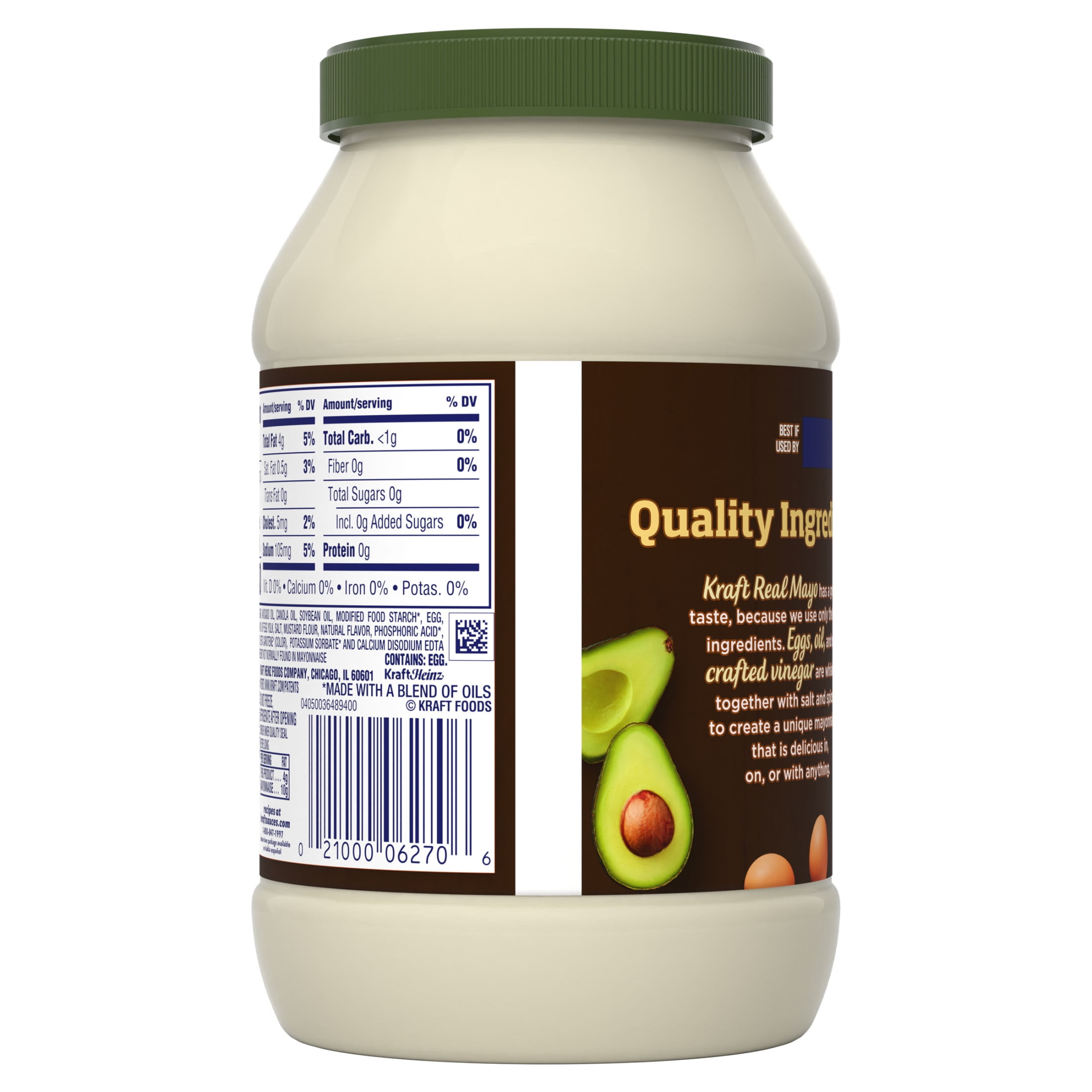 (12 pack) Kraft Mayo with Avocado Oil Reduced Fat Mayonnaise, 30 fl oz Jar