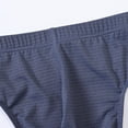 thumbnail image 4 of TANBOM Men's Bulge Enhancing Triangle Thong Nylon Underwear Blue/Gray/Orange XL 3-Pack, 4 of 6