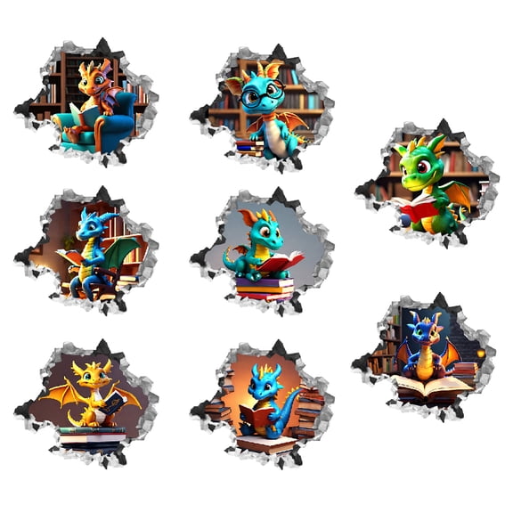 Translucent PVC Self Adhesive Wall Stickers Waterproof Building Decals for Home Living Room Bedroom Wall Decoration Dinosaur 600x300mm