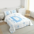 thumbnail image 3 of Castle Fairy Monogrammed Letter D 3-Piece Full Size Comforter Sets for Teens Boys Girls,Kawaii Bow Bedding Comforter Set,Geometric Stripes Lightweight Bedding Sets,Super Cozy Room Decor, 3 of 8