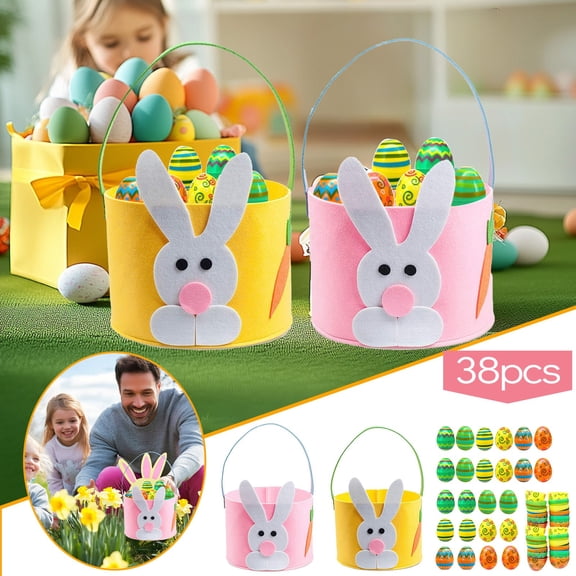 Easter Gift Baskets Party Gift Set Includes Colorful Eggs And Storage Baskets For Easter Celebrations Baskets For Gifts Empty