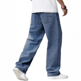 thumbnail image 7 of NICELF Baggy Jeans Men – Wide Leg Vintage Loose Fit Stretch Denim Pants for Men Y2K Hip Hop Streetwear Trousers with Classic Pocket, Dark Blue, 7 of 7