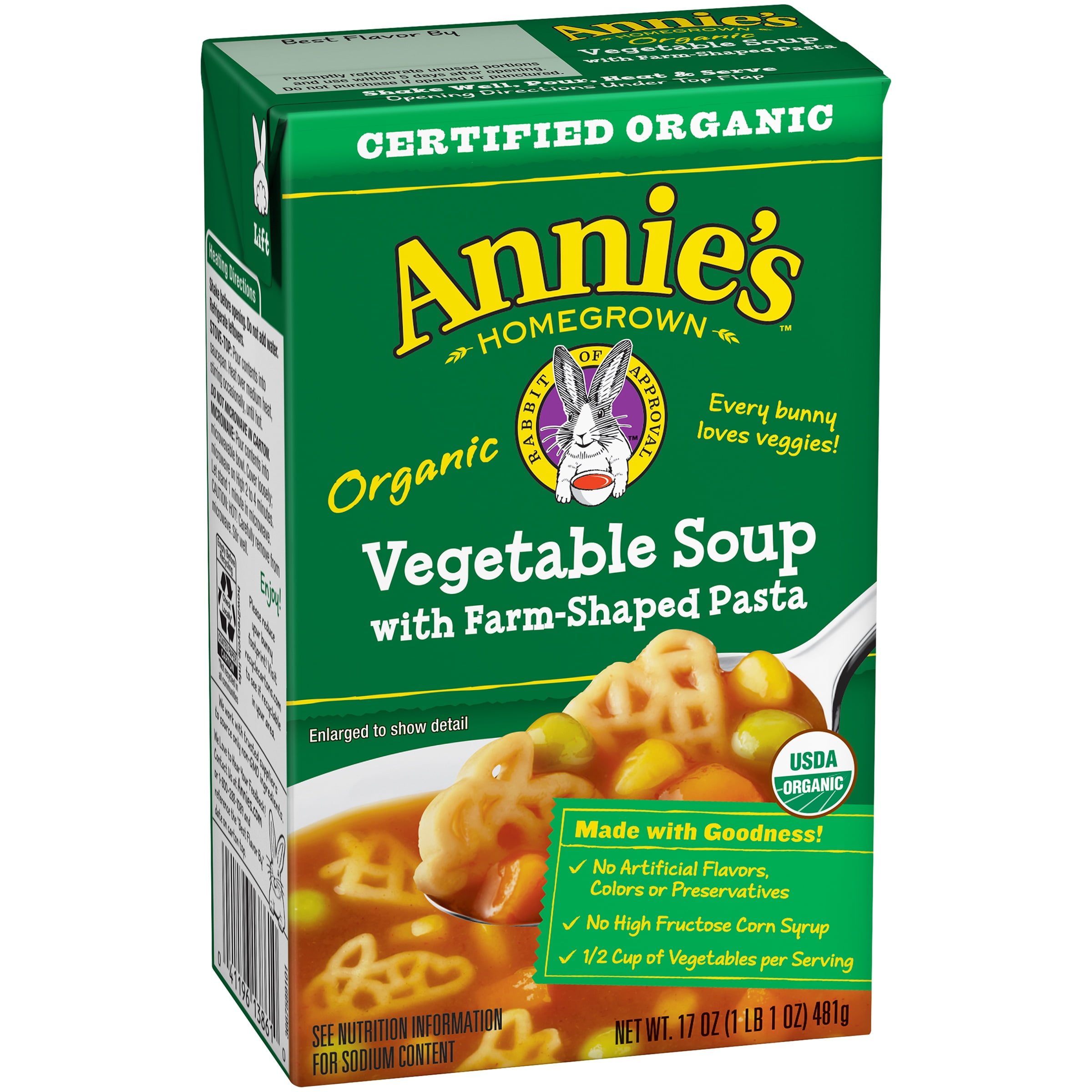 Annie's Organic Vegetable Soup with Farm-Shaped Pasta 17 oz. Aseptic Pack by Annie's Inc.