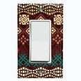 thumbnail image 1 of Metal Light Switch Plate Cover Safari African Tribal Art Pattern Brown SFR057, 1 of 13