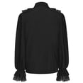 thumbnail image 3 of SROBPTY Womens Long Sleeve Shirts, Ladies Long Sleeve V-Neck Solid Color Ruffled Renaissance Top Black, L, 3 of 3
