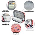 thumbnail image 4 of Standing Pencil Case with Base Large Capacity Stationery Pouch Pen Bag with Zipper for Women Men Bows and Strawberries Pattern, 4 of 7