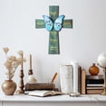thumbnail image 4 of Easter He He Is Risen Wreath for Front Door Decor Religious Easter Decoration Wooden Egg Rabbit Cross Door Sign Hanging Sign Christian Floral Decor for Party Supplies, 4 of 5