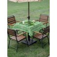 thumbnail image 3 of Outdoor Tablecloth with Umbrella Hole and Zipper, St Patrick's Day Square Table Cloth 54x54 Inch Waterproof Tablecloth, Vintage Lucky Green Shamrocks Rustic Plaid Picnic Table Cover for Patio Camping, 3 of 7
