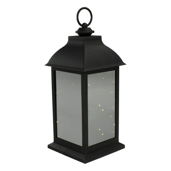 Northlight LED Lighted Flickering Lantern - 12.5" - Black