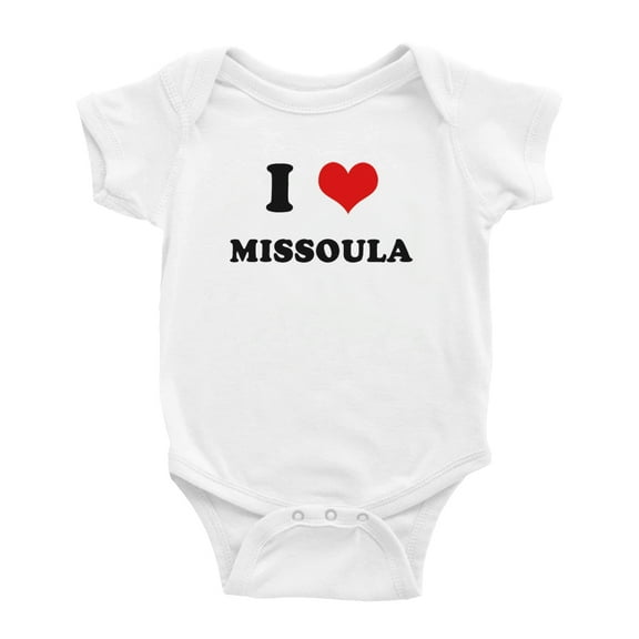 I Heart Missoula Love Funny Cute Baby Rompers Baby Clothes (White, 3-6 Months)