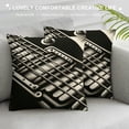 thumbnail image 3 of Leisuo Throw Pillow Covers Guitar Electric Musician Words Top Decorative Pillow Cases Home Decor Square Pillowcases White, 3 of 5