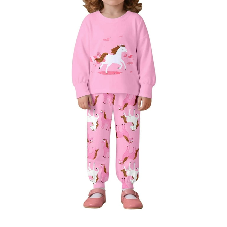 RTKFRFLM Girls Pajamas Winter Sleepwear Set Long Sleeve Pajamas