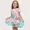 CDDAZ50453, variant on Summer Hot Sale Hello Kitty Full Print Girl Dress KID Pink Cartoon Pattern Party Short Sleeve Parent-Child Dress tzw