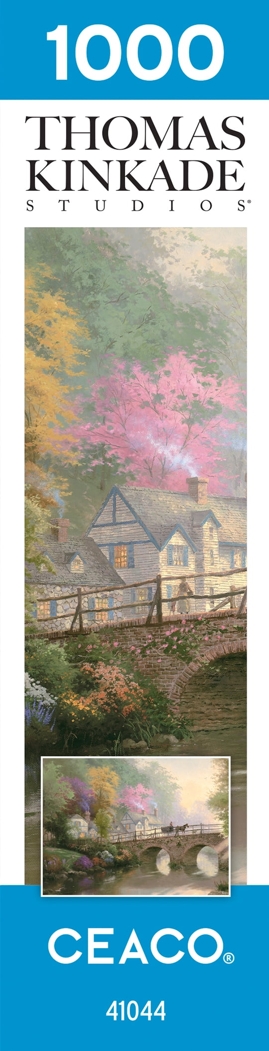Puzzle en bois de 1000 pièces Ceaco Thomas Kinkade Hometown Bridge pour adultes à partir de 14 ans