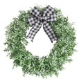thumbnail image 2 of Christmas Deocrations Boxwood Bow Wreath 15.75 Inch Artificial Spring Wreath for Front Door, Farmhouse Wedding Green Year Round Indoor Outdoor Christmas Summer Decor, Plastic, 2 of 5