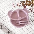 thumbnail image 4 of facefd Divided Plates Set 3-Compartment Leakproof for Toddler Kids pink, 4 of 8